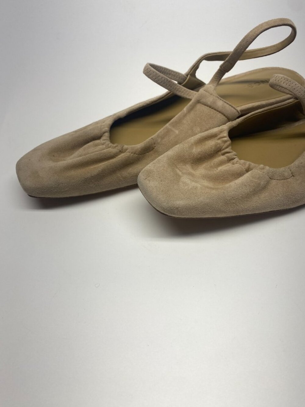 Vince Venice Women's Beige Suede Square Toe Slingback Flat Sz 11 - Picture 9 of 12